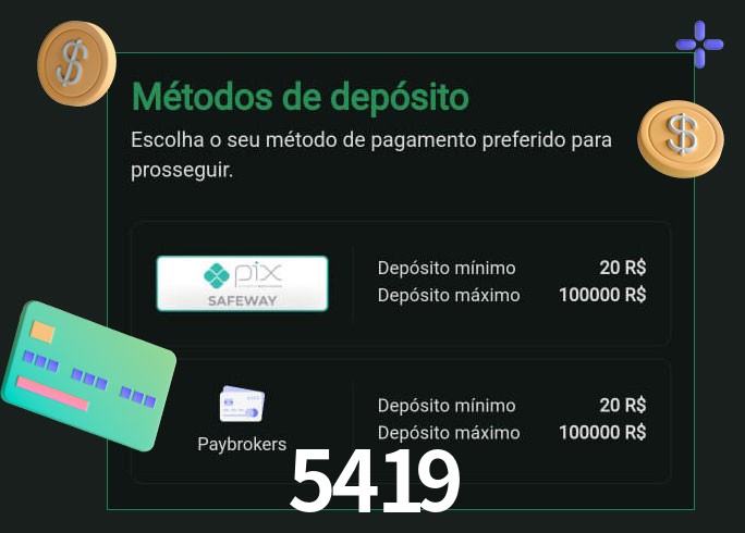 O cassino 5419 oferece uma grande variedade de métodos de pagamento